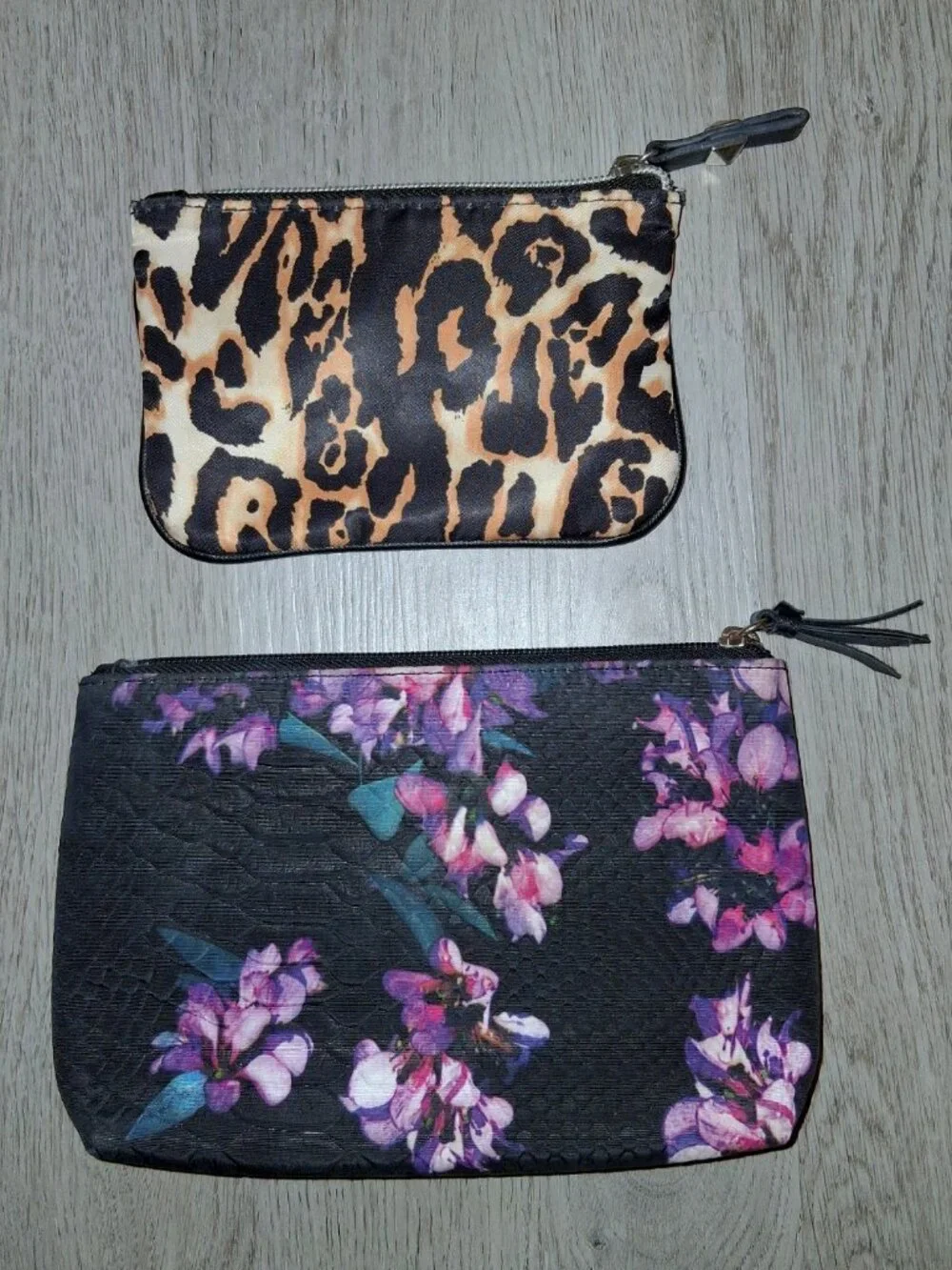 Victoria's Secret Makeup Bags Cosmetic Case Zipper Pouch Leopard Print Floral